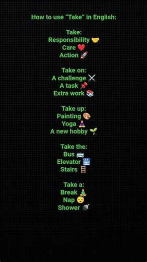 "Take"usage..#grammartips #vocab #english #englishgrammar