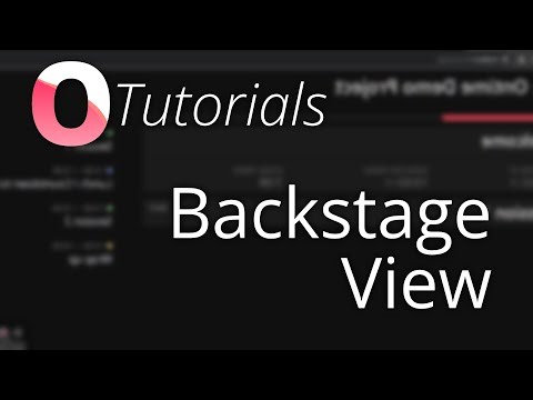 Ontime Tutorials: Backstage View