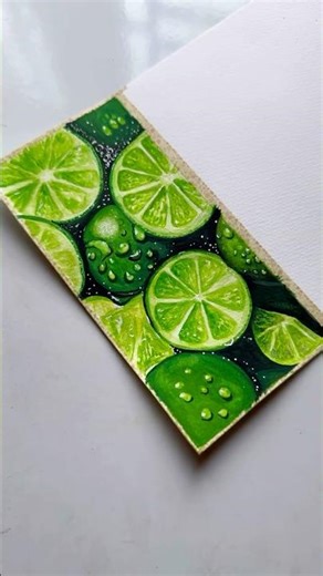 Realistic lemon slices വരച്ചലോ 👀 #art #painting #shorts #drawing