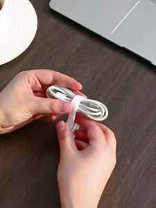 Plastic Clear Electronic Storage Box With Wire Ties Can Freely Divide The Space，Desktop Box Can Be Used For Office And Home, Stores Wires or Other Items(Brown With Orange Partition)