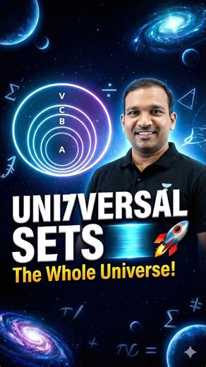 Stop getting confused by Universal Sets! 🤯 Kiran Sir breaks it down in seconds. e. 📉📚