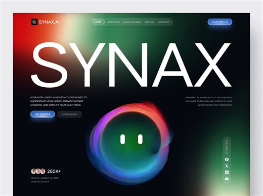 Synax - AI Assistant Website Design