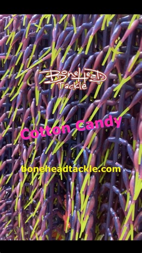 7K views · 117 reactions | NEW Color "Cotton Candy" Available Now in Stump Bugs, Brush Gliders, 1 ¾” Slim Sticks & 2 3/8” Slim Sticks! Stay Tuned for more new Tri-Color Baits to come!#boneheadtackle #Fishing #Crappie #GetYouSome #CrappieCandyFactory | BoneHead Tackle | Facebook
