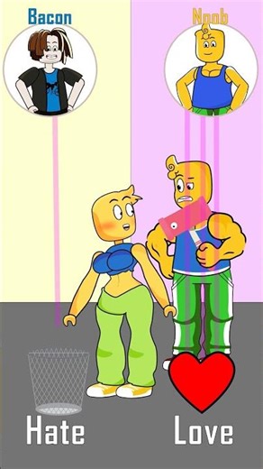 Roblox Noob girl Choose Bacon boy or Noob boy