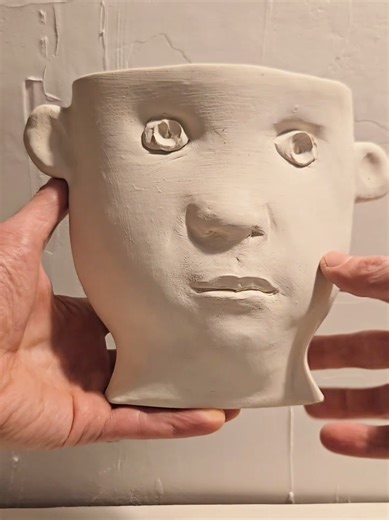 This is my new piece. I really love making face sculptures, and this one is a new face-vase. It’s still before firing, and I haven’t decided on the glaze yet. I’ll be doing tests and exploring different options. sindstudio.etsy.com #ceramics #ceramicart #sculpturalvase #handmadeceramics #claysculpture