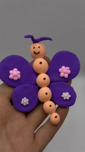 Make a cute butterfly with air dry clay!🦋Easy, fun, and perfect for beginners #airdryclay #clayart