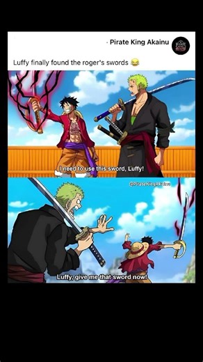 Luffy Found Roger’s Sword 💀😂 #onepiece #luffy