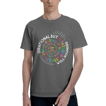 Irrational But Well Rounded Pi Day Math Teacher Student Geek Fashion Men'S Basic Short Sleeve T-Shirt Deep Heather 3x-Large - Walmart.ca