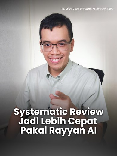 Capek skrining systematic review manual? 😫 Rayyan AI solusinya! Hemat waktu, deteksi duplikasi, & bantu klasifikasi artikel (include/exclude/maybe) otomatis berdasarkan judul & abstrak. Bahkan bisa buat PRISMA flow diagram juga di versi berbayar. Mau tahu lebih banyak? Yuk, gabung webinar! Link di bio. #RayyanAI #SystematicReview #AItools #Penelitian #Webinar