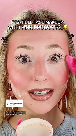 FULL FACE MAKEUP: PINK Products Transformation