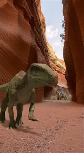 Iguanodon vs a massive flash flood in a Prehistoric World