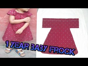 1 year baby designing frock cutting and stitching |