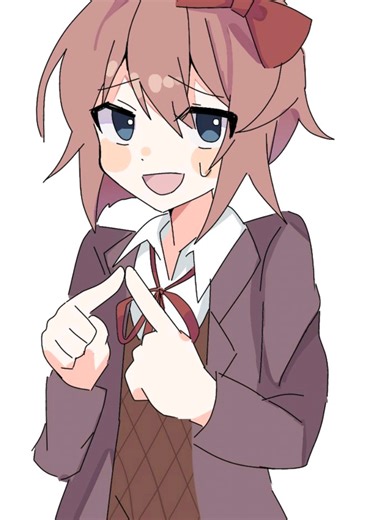 Sayori with a Gatling Gun in Roblox TDS