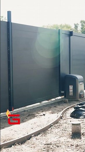 Ongoing Installation – Full Privacy Aluminum Sliding Gate & Fence by Globus Gates!