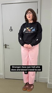 No one should ever be judged for using the disabled toilet, invisible disabilities exist and should not be judged! #Access: Video description: Eliza a White fem wheelchair user with blonde hair is sat outside the disabled toilet with the text ‘me waiting for the disabled toilet’ we then see Eliza dressed as a stranger with long brown hair and they have a conversation back and fourth. #Disabled #Wheelchair #DisabledToilet | Disabled Eliza