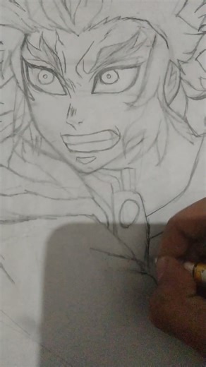 rengoku and akaza fight scene drawing#anime