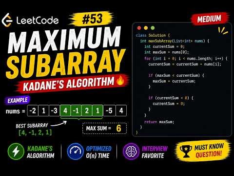 Maximum Subarray 🔥 | LeetCode 53 (Easy Trick)