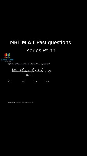 welcome to the first part of the NBT MAT past questions series, where we will be providing you with practice questions and solutions to help you prepare for the NBT MAT exam #NationalBenchmarkTest #SAMA28 #uct #academics