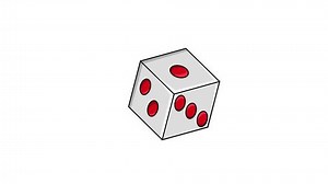 Animation of a moving dice icon.4k video quality