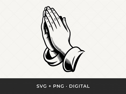 Praying Hands SVG: Faith Outline Cut File for Cricut and Silhouette - Etsy