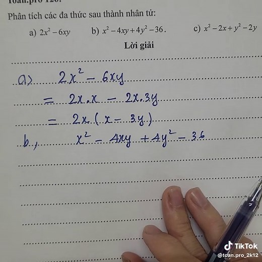 Lớp 8 - Toán pro 126 : Phân tích đa thức thành nhân tử - Luyện đề cuối kì 1