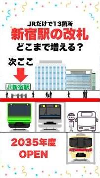 【新宿駅】新改札が2035年度誕生！#迷列車で行こう #鉄道雑学 #新宿駅 #山手線