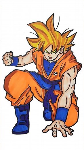 Goku in Action Coloring Sheet