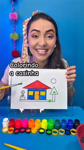 Painting a little house. Learn colors in a fun way! #earlychildhoodeducation #toys #holidays