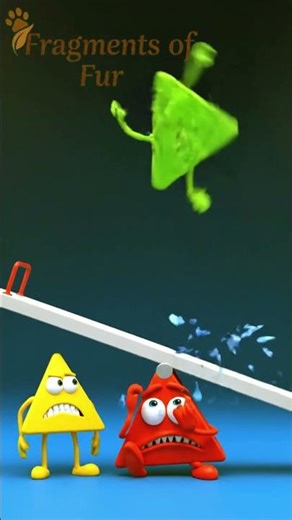 Triangle Chaos on the Seesaw 🔺😂 | Crazy 3D Animation #Shorts #Trending #Viral