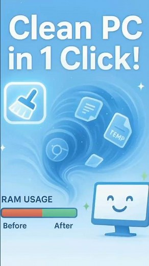 🚀 Boost your PC in seconds — Clean it in 1 click! ✨💻