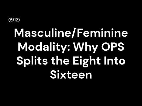 Masculine/Feminine Modality: Why OPS Splits the Eight Into Sixteen