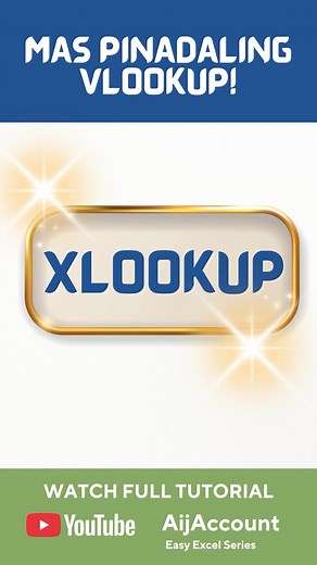 1K views · 14 reactions | Naghihingalo ka rin ba sa VLOOKUP, pero kailangan mo pa rin gawin sa work today? Good news! In this video, tuturuan kita kung paano gamitin ang XLOOKUP , ang mas madali, mas flexible, at mas stress-free na kapalit ng VLOOKUP. Watch full video here: https://youtu.be/1TfloEDVTJ0 | AijAccount | Facebook