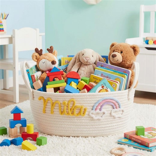 Personalized Baby Shower Gift Basket | Rope Cotton Baby Basket | Newborn Gift, Toy Basket, Baby Name Cotton Gift, Best Gift - Etsy