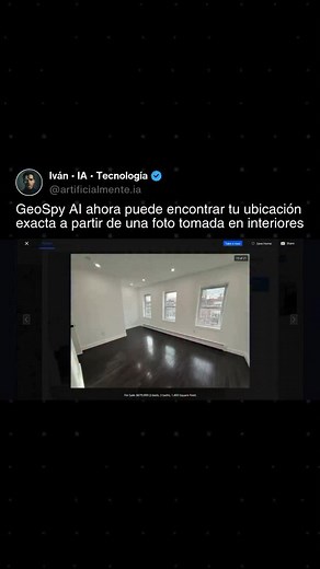 GeoSpy es una plataforma de IA que puede determinar dónde se tomó una foto solo analizando sus píxeles, sin necesidad de metadatos ni detalles adicionales. Según su sitio web, ofrecen una precisión de hasta nivel de metro, con modelos de visión por computadora de última generación, todo en una interfaz fácil de usar. Está diseñada para organizaciones gubernamentales y empresas calificadas. • Sigue a @artificialmente.ia para más contenido sobre IA y tecnología. #geospy #ia #visionporcomputadora #