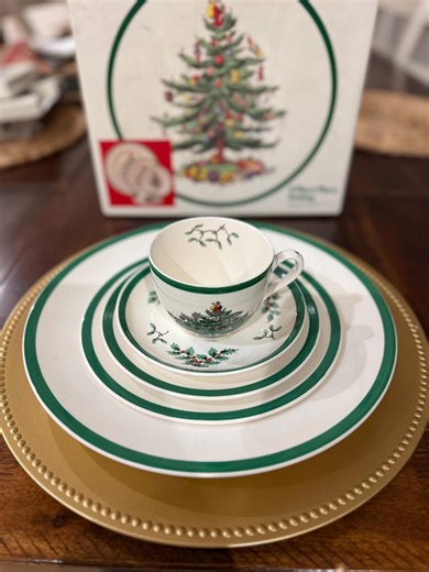 Vintage Spode “christmas Tree” Place Setting – Classic Holiday Dinnerware - Etsy UK
