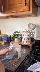 The cutest blow up bunny! Save this idea and try it with your toddler for Easter! 🐰 #toddleractivities #toddlermom #toddleractivitiesathome #easterbunny | Kelliechandler2