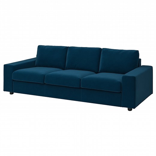 VIMLE canapé 3 places convertible, av accoudoirs larges/Djuparp vert-bleu foncé  - IKEA