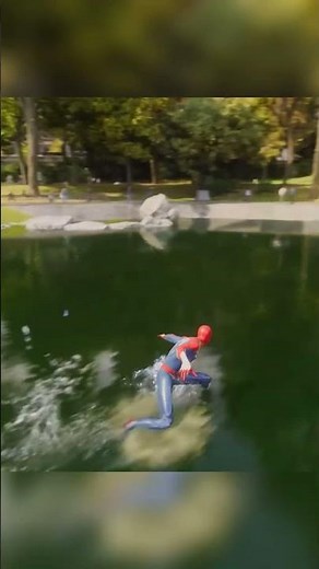 Spider-Man Falls Into Water and Surfs Before Sinking | Amazing Physics #spiderman #spiderman2