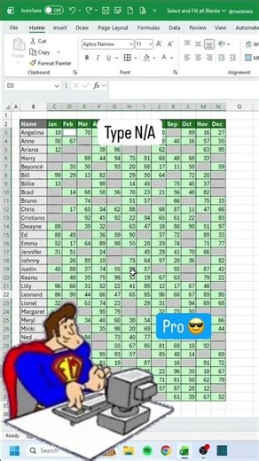 Select and Fill all Blanks in Excel! 🫥 #excel