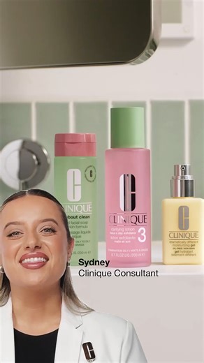 Clinical Consultant Sydney is back to hack our routine🙌 Clinique’s 3-Step Skin Care System is forever and always 👩‍⚕️ Dermatologist developed 🧪 Allergy tested 🚫 100% fragrance free #CliniqueSG #3Step #DermatologistDeveloped #AllergyTestedFragranceFree | Clinique