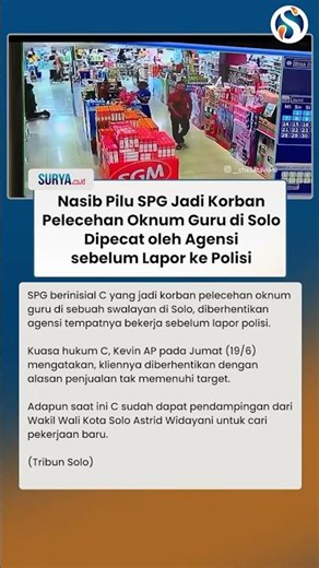 NASIB PILU SPG Jadi Korban Pelecehan Oknum Guru di Solo, Dipecat Agensi sebelum Lapor Polisi