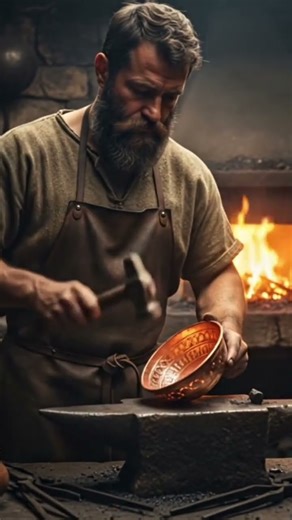 "Ancient Craftsman ASMR – Metal Hammering & Fire Sounds | 7s Realistic Video"