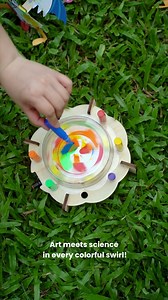 Have you tried our NEW Spinning Art yet? It lets your little one explore patterns, motion, and creativity, all with a simple spin. They get to discover how centrifugal force turns every drop of paint into a dazzling design. Susbcribe now to get yours! #new #spinningart #STEAM #CreativeKids | Tinkerer