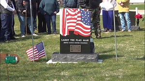 Headstone dedicated for Larry 'The Flag Man' Eckhardt