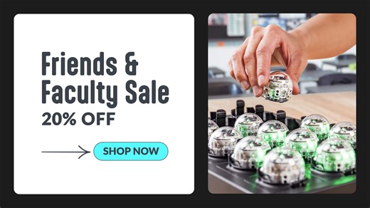 From STEM Labs to coding clubs, all the essentials to code, create and collaborate are available at 20% off! Hurry, this sale ends 11/11. *Offer valid on online orders from 11/04/25 - 11/11/25. No code required. Discount automatically applied at checkout. Excludes select Evo, ORA, Ari, and STEM accessory products. Not valid on previous purchases. Additional terms and conditions may apply. Shop now: ozo.bot/2025-Friends-and-Faculty-Sale #Ozobot #STEMEducation #STEAMLearning #EdTech #CodingInTheCl