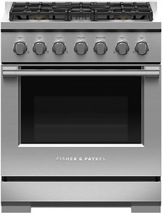 Fisher & Paykel ADA Series 7 Professional 30 In. Stainless Steel Natural Gas Range, 5 Burners - RGV3-305-N