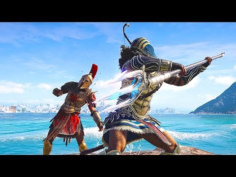 Assassin's Creed Odyssey - Poseidon's Trident Brutal Warrior Kills & High Action Combat Gameplay