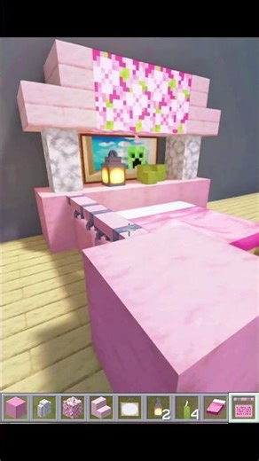 I Built a Cherry Blossom Bed in Minecraft! 🌸 #shorts