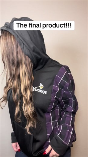 Oversized hoodie tutorial with helpful hints 🥰 #upcycling #sewingtiktok #vikings #minnesotavikings