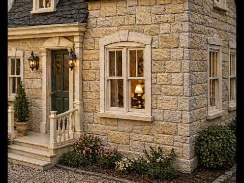 1/12 1/24 1/48 Dollhouse Vintage Beige Tones Limestone Block Stone Wall Cladding Printable PDF